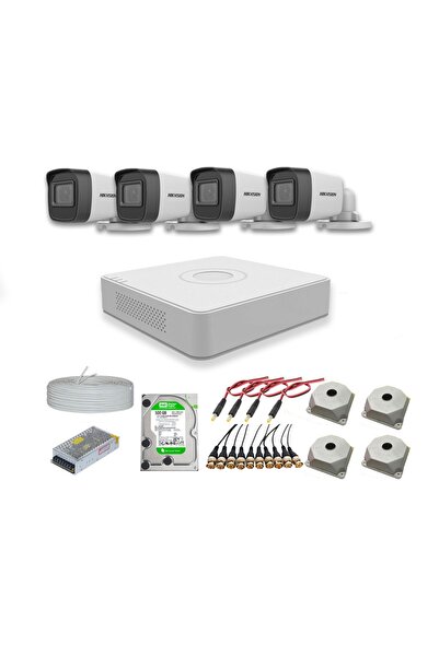Hikvision 2mp 4 Kameralı Dış Ortam Ahd Hd-tvı Full Kamera Seti 2tb Disk