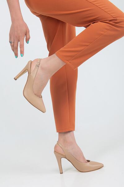 LİLLA Pantofi de damă Stiletto cu toc subțire din piele artificială nudă