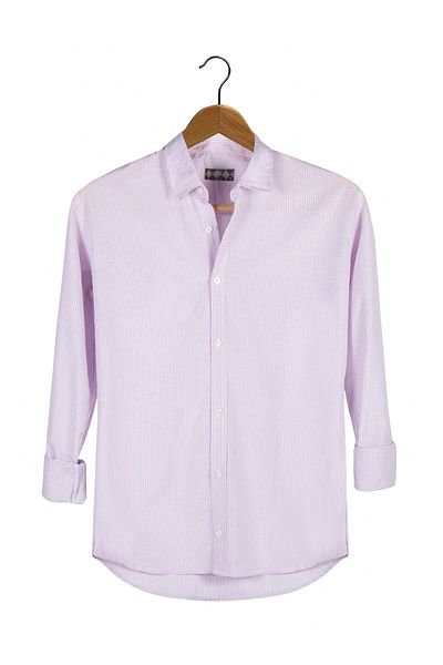 Terapi Men Men's Vertical Striped Long Sleeve Shirt 21y-4300598-1 Purple