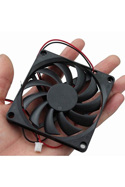 ROBİZ Dc 12v Fan 80x80mm 8010 8x8cm Sessiz 2 Pin Fırçasız Soğutma Fanı Kuluçka Ekran Kartı Cooler