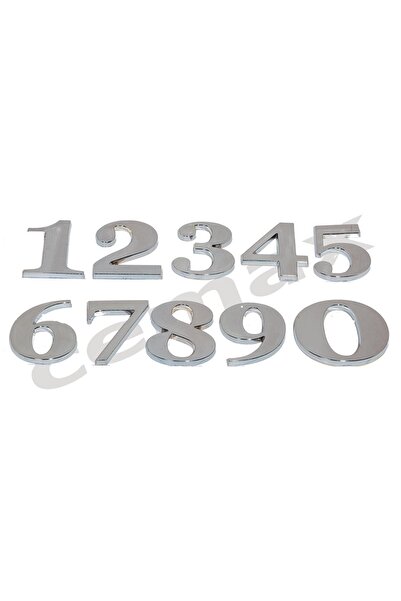 EYM Yapışkanlı Rakam 8,5 Cm Villa Boy Krom Renk ( 1 Adet Rakam Fiyatıdır Set Değildir )