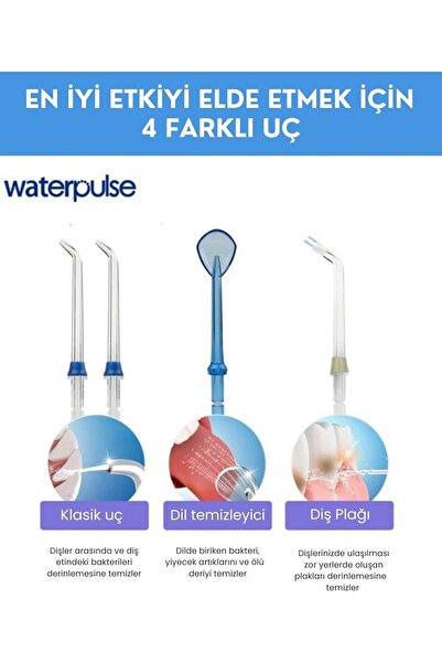 waterpulse Water Flosser V500 Kablosuz Taşınabilir Ağız Duş Bakım Seti White - Beyaz