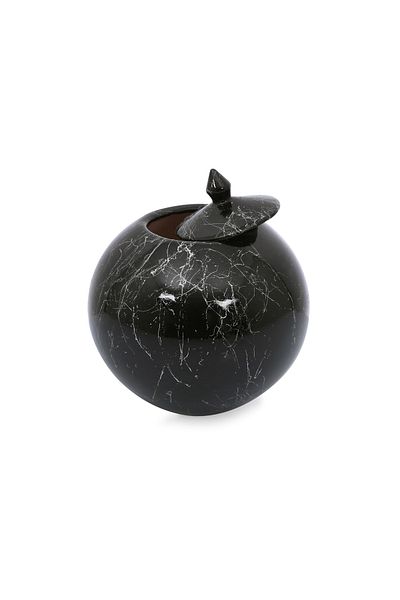 Yedi Home&Decor Ceramic Medium Size Black Silver Marble Patterned Covered Tile Handmade Cube
