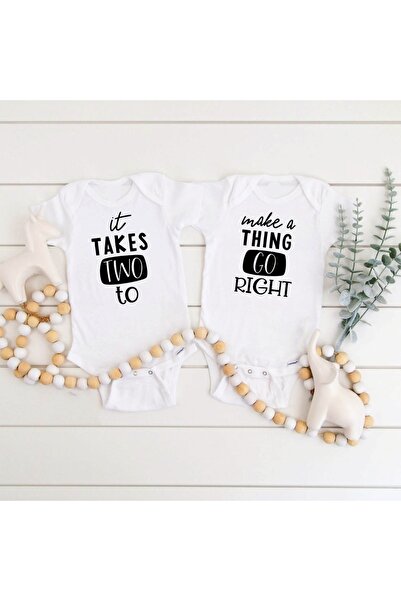 Baby&Baby بدلة أطفال مطبوعة للجنسين من It Takes Two To Make A Thing Go Right