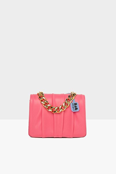 Bagmori Фуксія Жіноча сумка з ланцюжком і візерунком M000007069