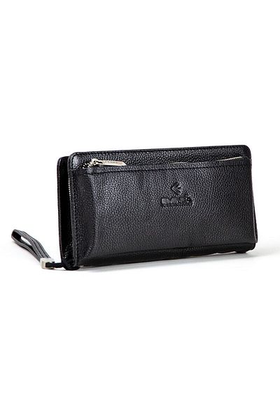 Eminsa Men's Black Leather Clutch Handbag