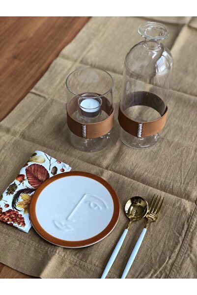 MeGgDecor Face Tatlı Tabağı Kahverengi