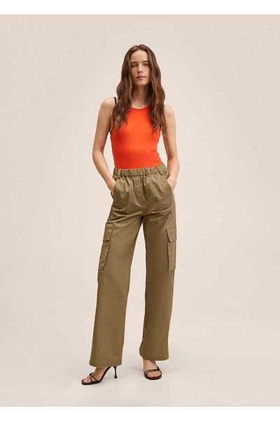 MANGO Woman Pantaloni cargo din bumbac