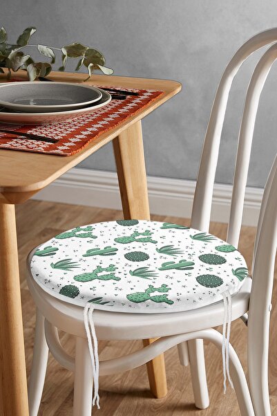 Realhomes Сучасна кругла подушка для стільця з цифровим принтом у вигляді кол...