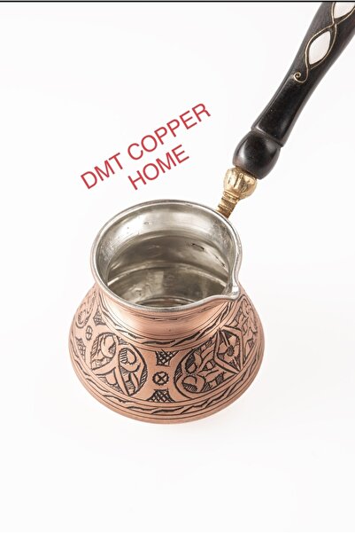 DMT COPPER HOME 6 Kişilik Gaziantep Bakırdan El Ağır Işlemeli Sedef Kulplu Türk Kahve Cezvesi Kalay Kaplama 1.sınıf
