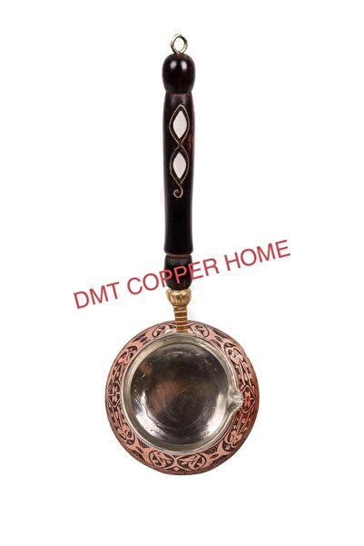 DMT COPPER HOME 6 Kişilik Gaziantep Bakırdan El Ağır Işlemeli Sedef Kulplu Türk Kahve Cezvesi Kalay Kaplama 1.sınıf