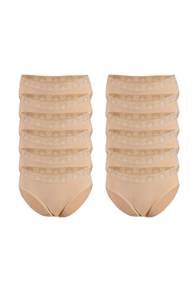 YILDIZ Star Women 12 Pack Lycra Bikini Panties with Lace Waist