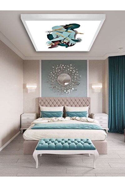 Gökyüzü Panel Modern Yatak-odası-avize-60x60-54w-led-armatür-ebeveyn-odası-ay...
