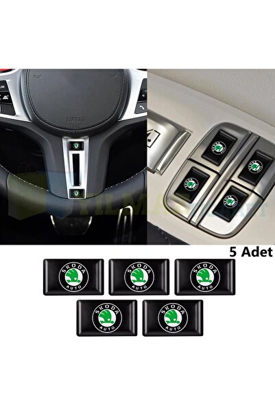 yılmazetic Skoda Logo Direksiyon Jant Vites Torpido Damla Oto Sticker Etiket ...