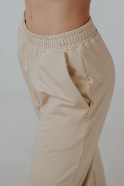 NEFS Design Özel Pamuklu Kumaş Jogger Eşofman Altı Bej