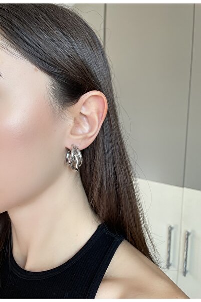 Mia Accessorize Gümüş Kaplama Üçlü Boru Küpe