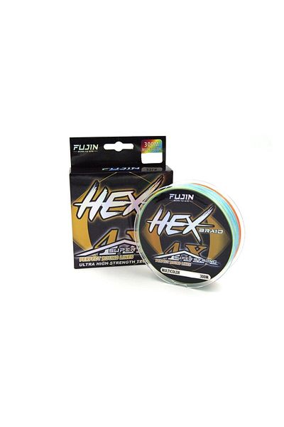 Fujin Hex Braid X4 - Multi Color 300Mt 0.18mm Pe Drawstring Fishing Line