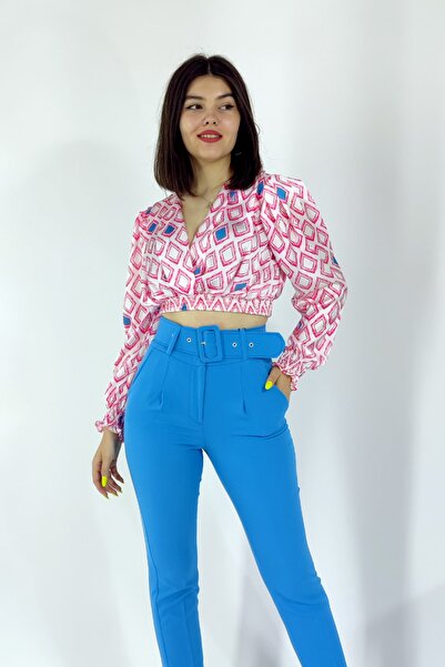 MissVina Y-3553 Y Kaplama Kemerli Pantolon