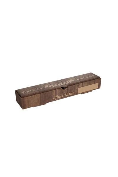 Kuzeykutu Ahşap Baskılı Küçük Dürüm Kutusu 33x6,5x4,5 Cm - 300 Adet