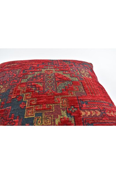 oushak Rug Patterned Decorative Pillowcase Double Sided Chenille Woven Ethnic Throw Pillow Cover with Hidden Zipper