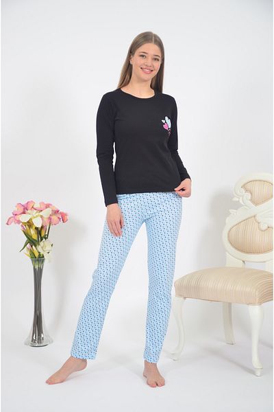 STYLE SENFONİ Long Sleeve Summer Crew Neck Pajamas