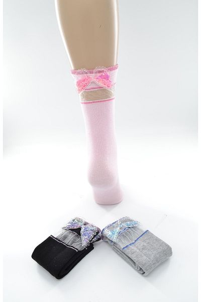 Ekinoks 3-Piece Tulle Winged Children's Knee-Cuff Socks