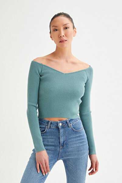 Açelya Okcu Фітіль V Яка Трико Блуз