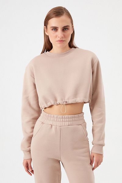 Açelya Okcu Φούτερ Crop Ribbed Waist Gathered