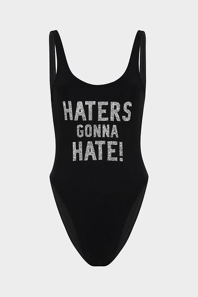 Açelya Okcu Haters Gonna Hate!Slogan Push Up Μαγιό