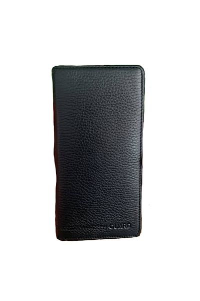 GUARD 3029 Chelsea Black Genuine Leather Hand Portfolio Wallet with Phone Compartment