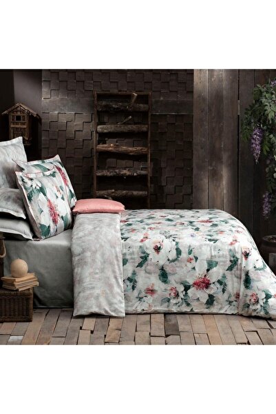 Sarev Bej Desenli Çift Kişilik Nevresim Takımı