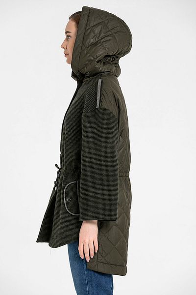 BEJ Palton cu glugă cu model Houndstooth Gingham