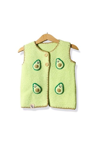BEE by Sisters Hand Knitted Knitwear Avocado Vest