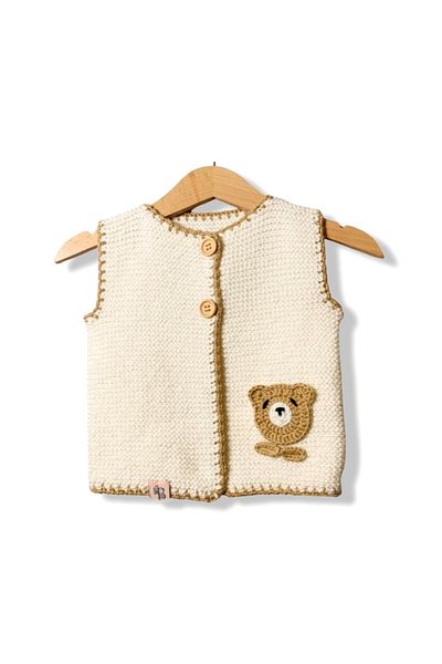 BEE by Sisters Hand Knitted Knitwear Teddy Bear Vest