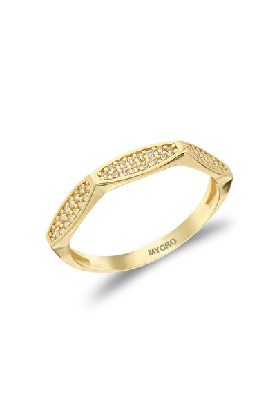 myorogold 14 Ayar Altın Mini Taşlı Yüzük