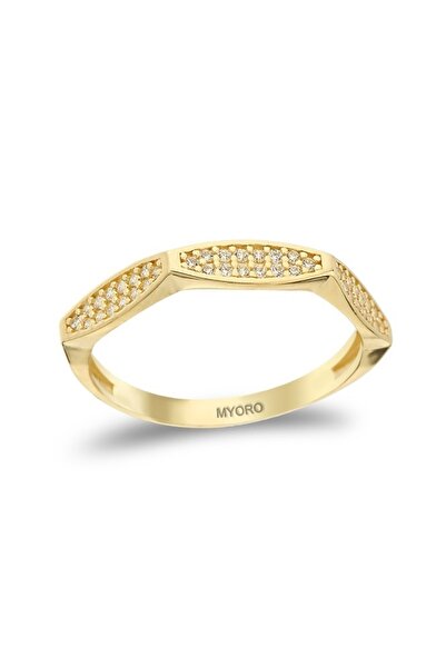 myorogold 14 Ayar Altın Mini Taşlı Yüzük