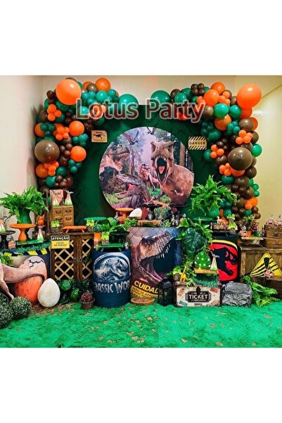 LOTUS PARTY 100 Pieces - Dinosaur Themed Balloon Chain Set - ( Dark Green - O...