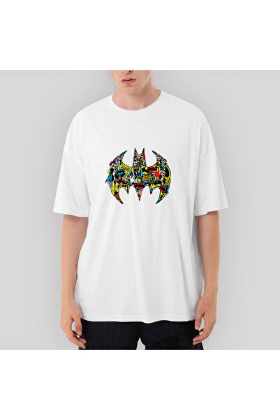 Z zepplin Tricou alb supradimensionat cu logo Batgirl