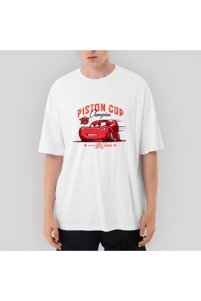 Z zepplin Tricou alb supradimensionat Cars Piston Cup
