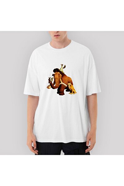 Z zepplin Tricou alb supradimensionat al echipei Ice Age Manny