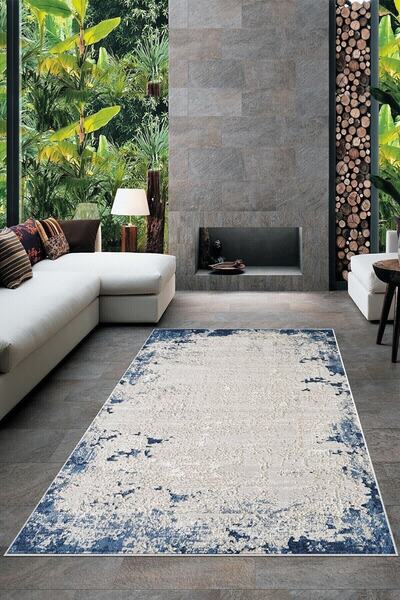 Latibule Gri Kum Desenli Yıkanabilir Kaymaz Taban Leke Tutmaz Modern Salon Halısı Ve Yolluk