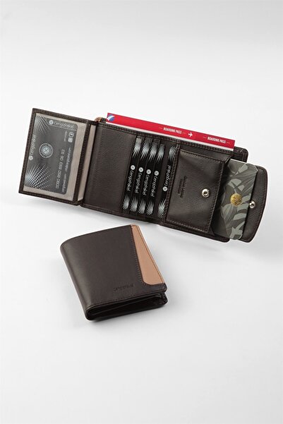 CENGİZ PAKEL Cengizpakel Hakiki Deri Erkek Cüzdan 13681-kahve-toprak