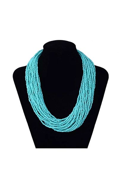 İPAR AKSESUAR Turquoise Sand Bead Multi-Style Necklace