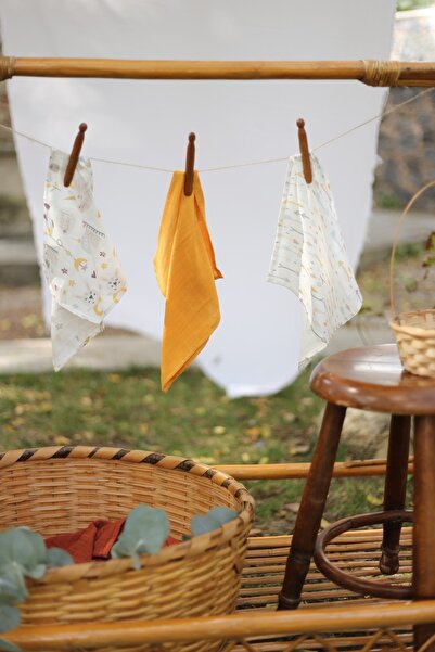 Mujo Baby&Kids Double Layer Muslin Baby Wipes (6 Pieces) - 50% Bamboo 50% Cotton - Hello Baby Collection