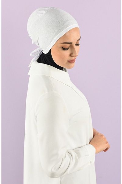 chulfa Combed Cotton Bonnet with Stitched Front and Tie at the Back