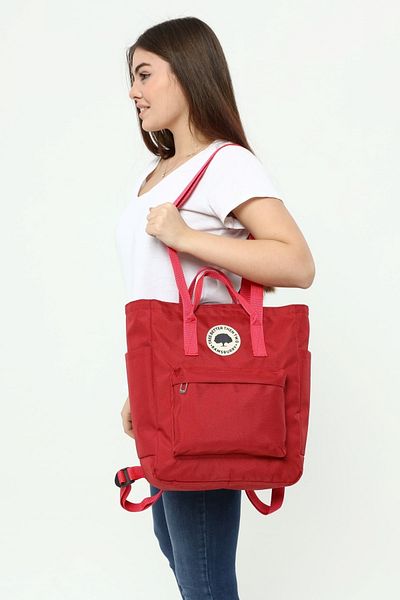 Ramsburry Women's Waterproof Imperteks Fabric Red Laptop Compartment Zippered Shoulder and Backpack in One!