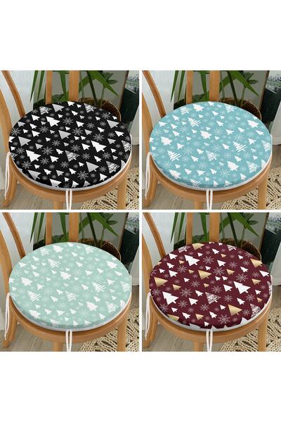 Realhomes Набір з 4 сучасних круглих стільців з блискавкою та візерунком у ви...