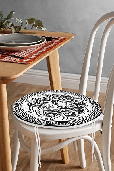 Realhomes Old Medusa Design special pernă rotundă pentru scaun cu fermoar