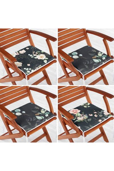 Realhomes Набір з 4 сучасних стільців з блискавкою та квітковим візерунком на...