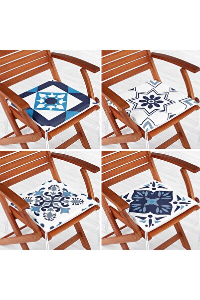 Realhomes Set de perne pentru scaune cu fermoar, 4 piese, cu design albastru ...